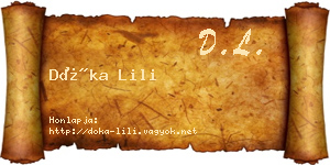 Dóka Lili névjegykártya